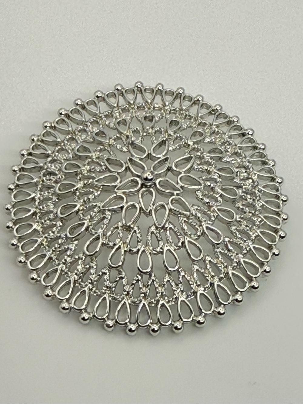 Vintage 1969 Sarah Coventry “Venetian” Silver Tone Filigree Brooch 2.5”